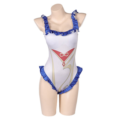 Free Shipping For_enshin Impact Game Ganyu Women White One-piece Swimsuit Party Carnival Halloween Cosplay Costume