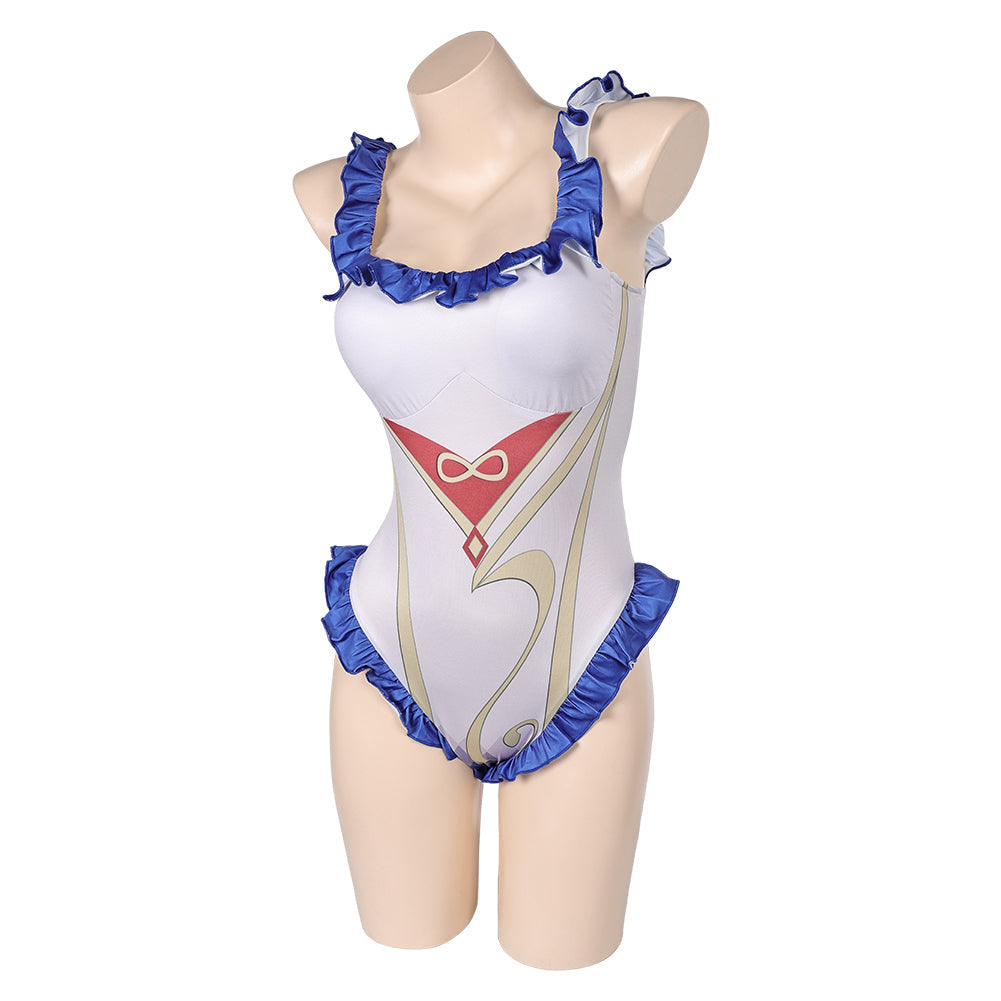 Free Shipping For_enshin Impact Game Ganyu Women White One-piece Swimsuit Party Carnival Halloween Cosplay Costume