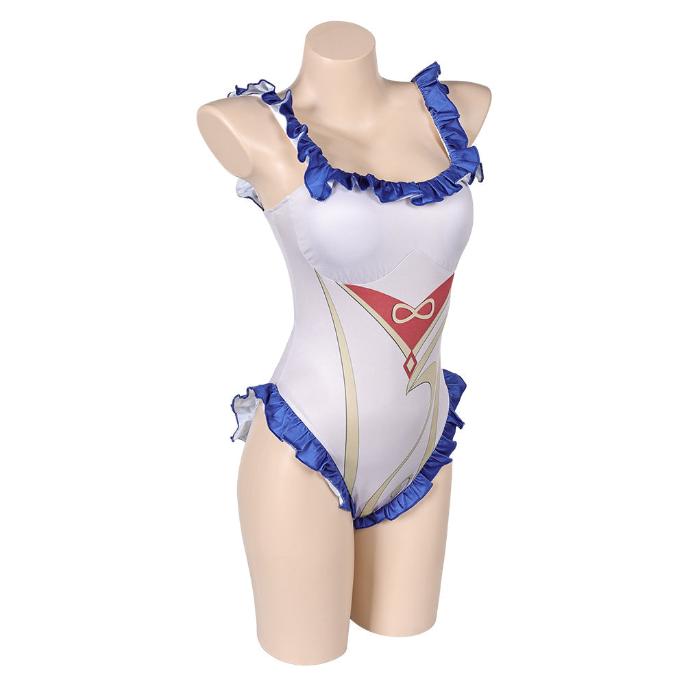 Free Shipping For_enshin Impact Game Ganyu Women White One-piece Swimsuit Party Carnival Halloween Cosplay Costume