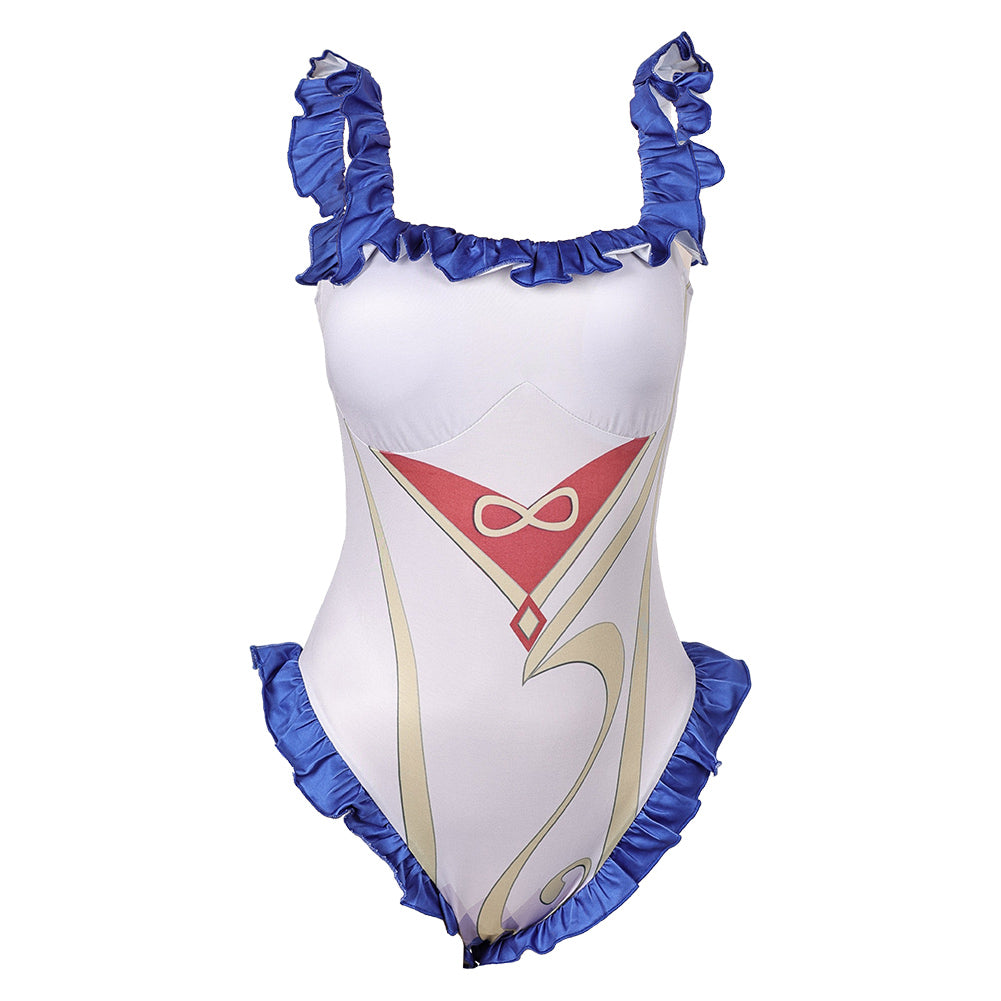 Free Shipping For_enshin Impact Game Ganyu Women White One-piece Swimsuit Party Carnival Halloween Cosplay Costume