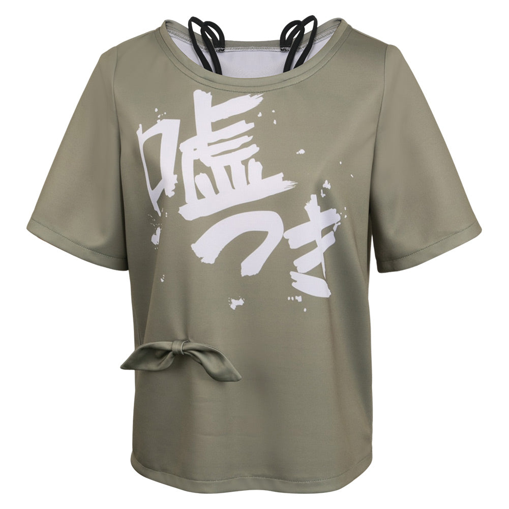 Free Shipping For_irls Band Cry 2024 Anime Subaru Awa Green Unisex T-shirt Party Carnival Halloween Cosplay Costume