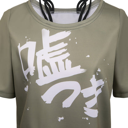 Free Shipping For_irls Band Cry 2024 Anime Subaru Awa Green Unisex T-shirt Party Carnival Halloween Cosplay Costume