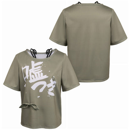 Free Shipping For_irls Band Cry 2024 Anime Subaru Awa Green Unisex T-shirt Party Carnival Halloween Cosplay Costume