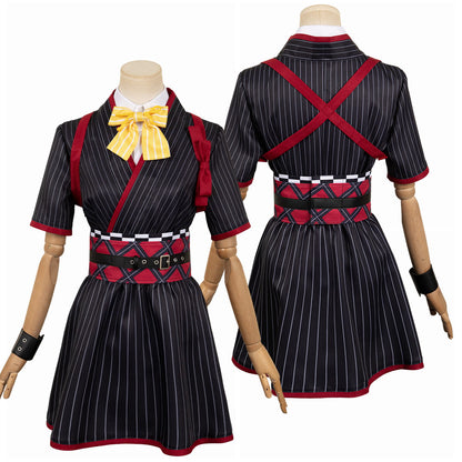 Free Shipping For_irls Band Cry 2024 Anime Subaru Awa Women Black Dress Party Carnival Halloween Cosplay Costume