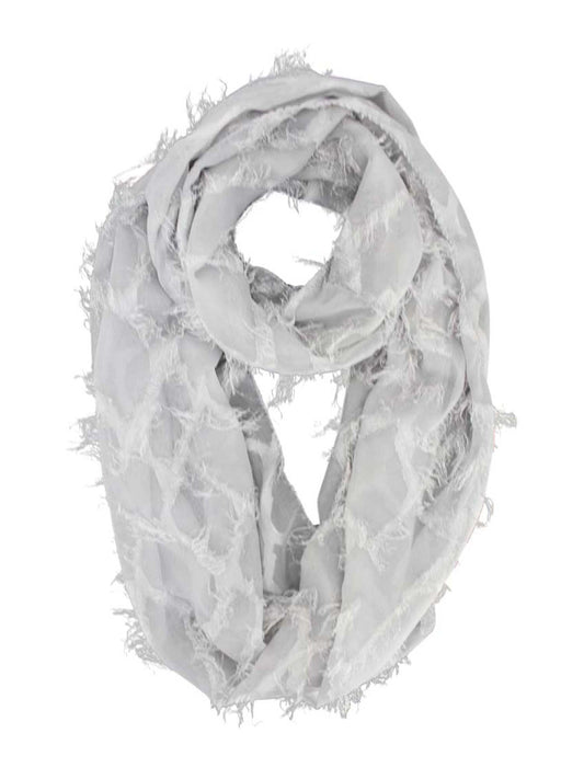 Wispy Frayed Sheer Infinity Scarf