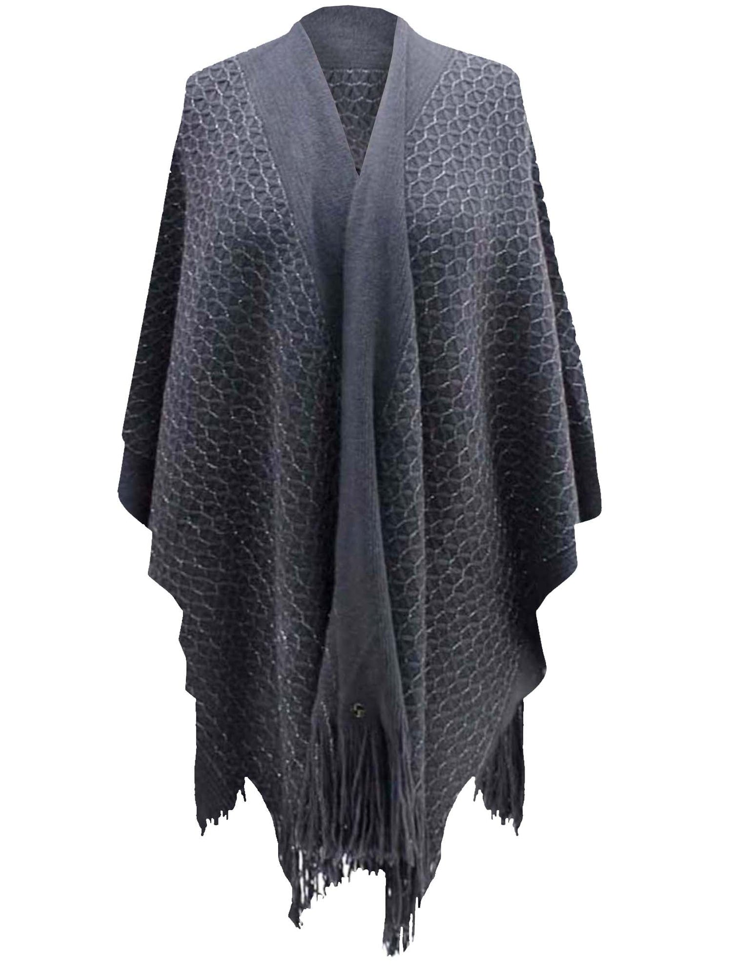 Metallic Knit Shawl Wrap