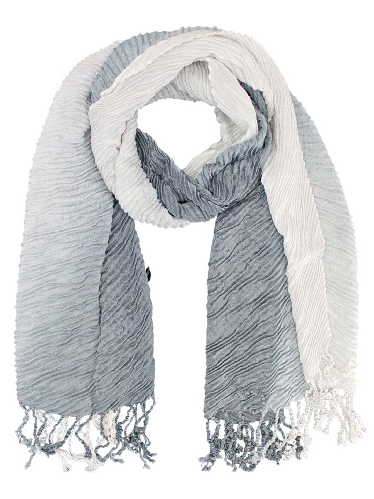 Pleated Two-Tone Light Scarf Shawl