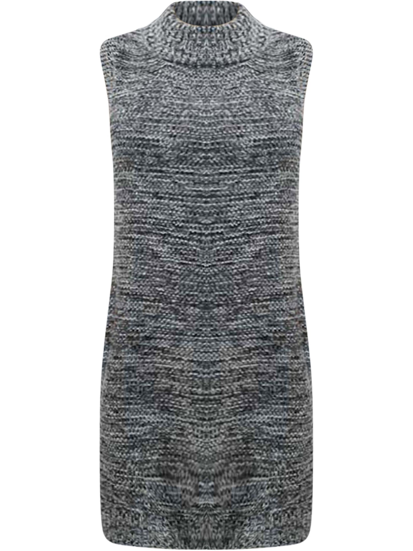 Gray Heathery Sleeveless Knit Sweater Dress