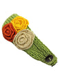 Crochet Headband With Three Knit Flowers