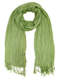 Silky Scrunch Long Fringe Scarf Wrap