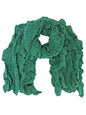 Green Lightweight Ruffled Popcorn Textured Scarf