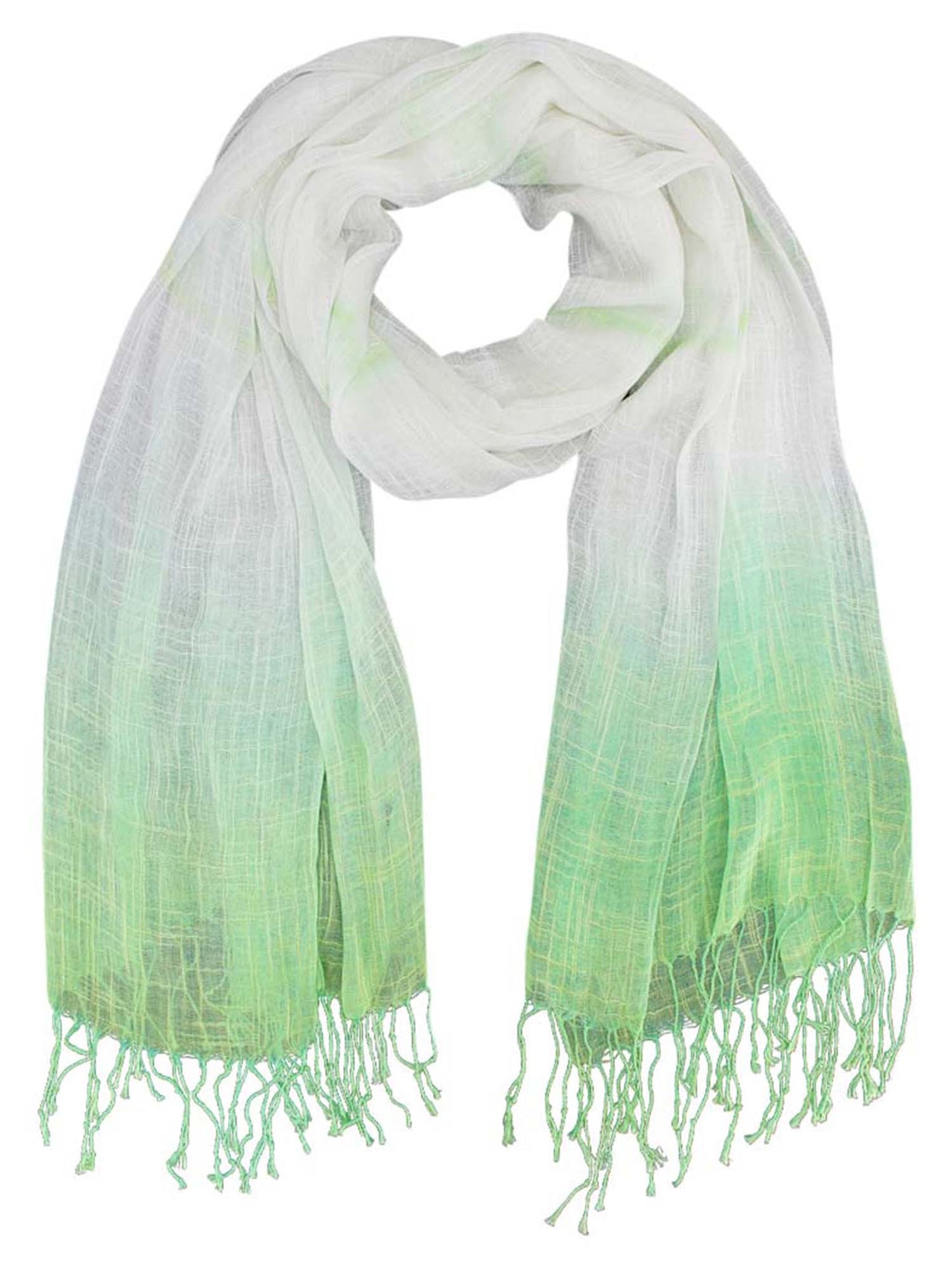 Ombre Long Scarf Wrap With Fringe