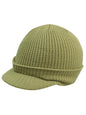 Thermal Ribbed Knit Visor Beanie Cap Hat