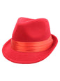 Red Wool Felt Fedora Hat