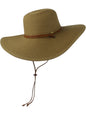 Light Brown Wide Brim Womens Sun Hat With Adjustable Lanyard UPF 50