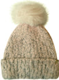 Ultra Plush Knit Slouchy Beanie Hat With Faux Fur Pom Pom