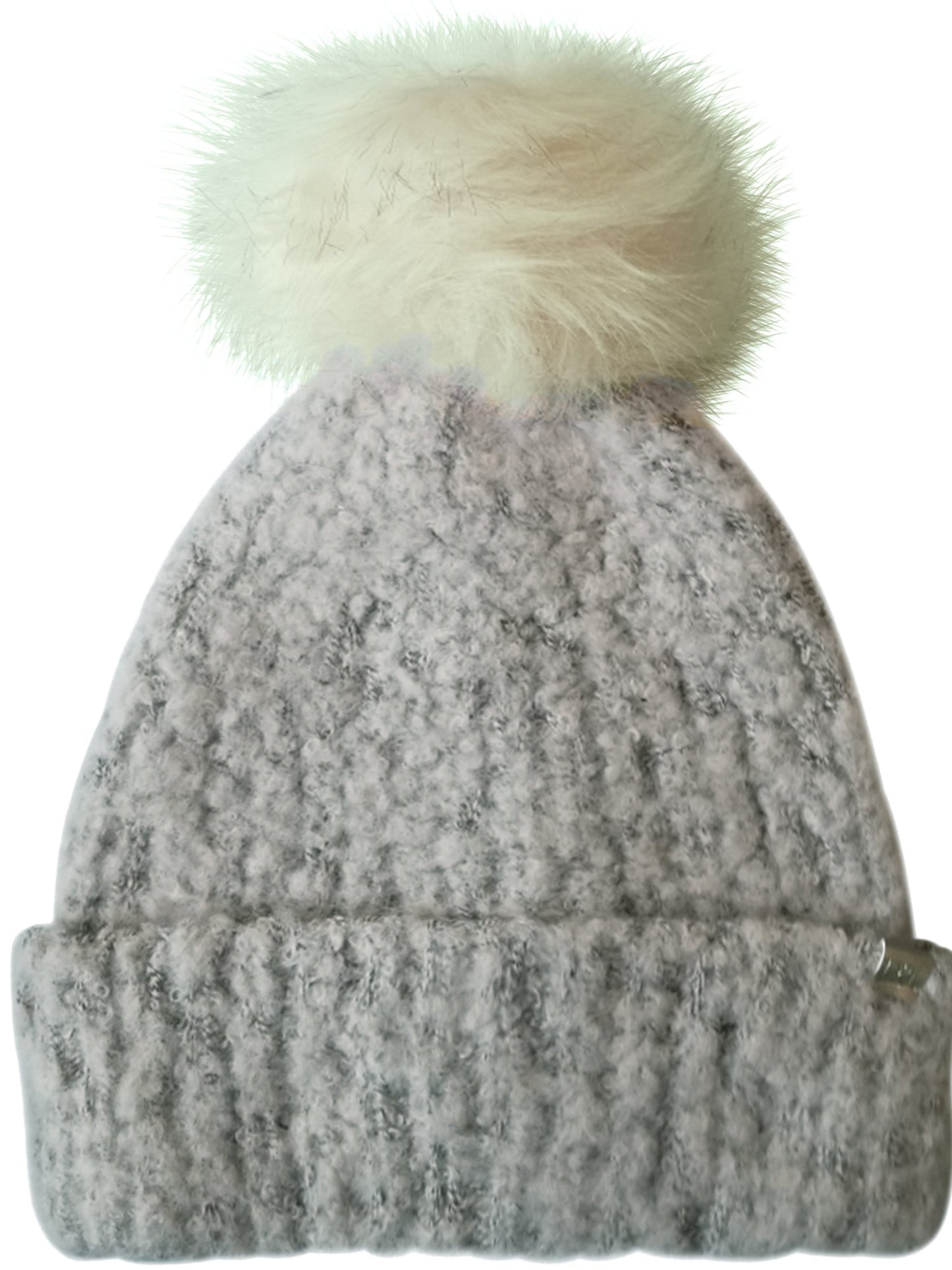 Ultra Plush Knit Slouchy Beanie Hat With Faux Fur Pom Pom