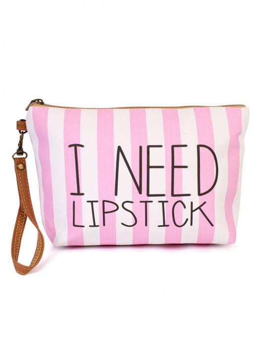 I Need Lipstick Cosmetic Makeup Bag