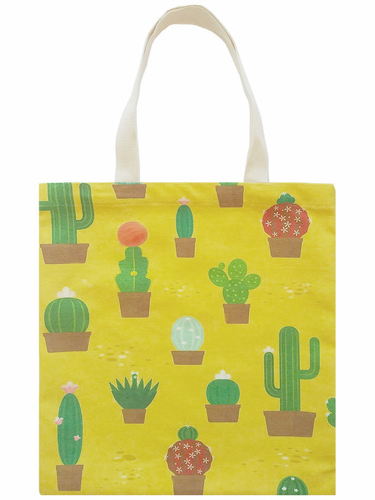 Cactus Print Canvas Tote Bag