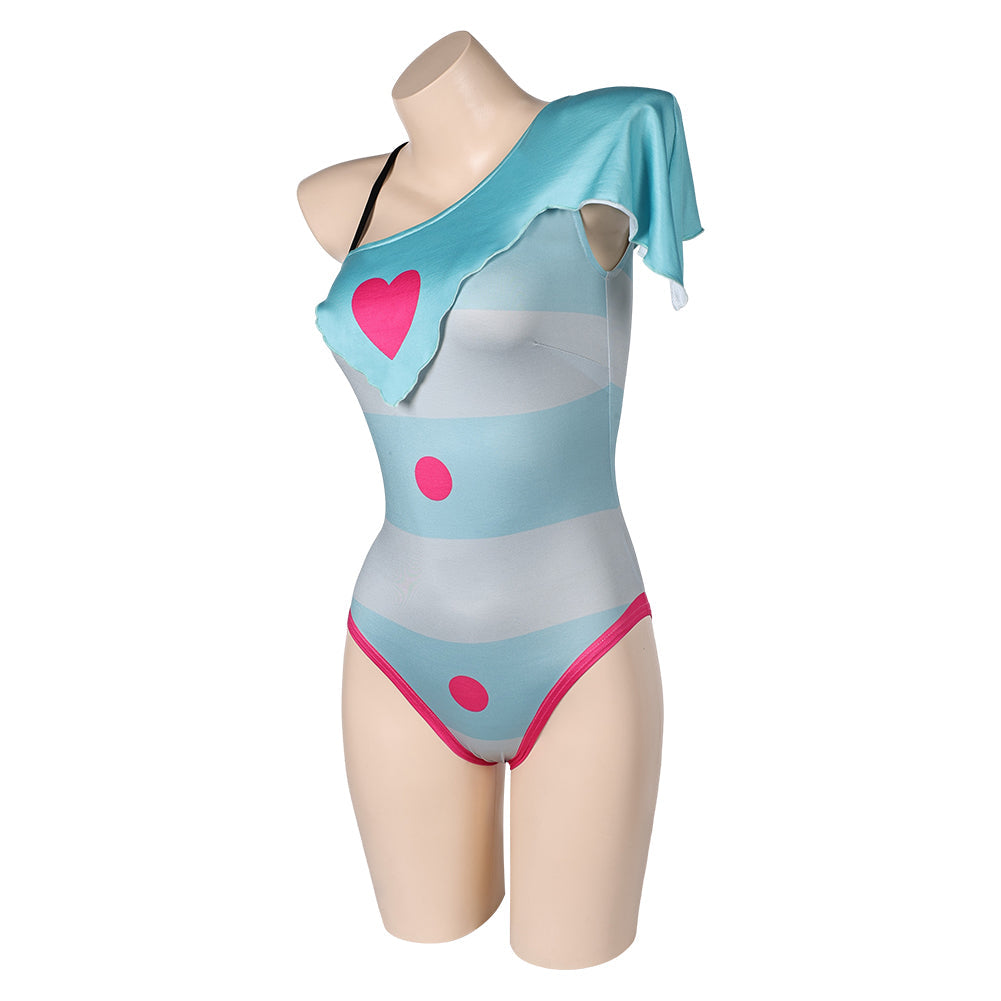 Free Shipping For_elluva Boss Hazbin Hotel TV Fizzarolli Women Blue One-piece Swimsuit Cosplay Costume Original Design