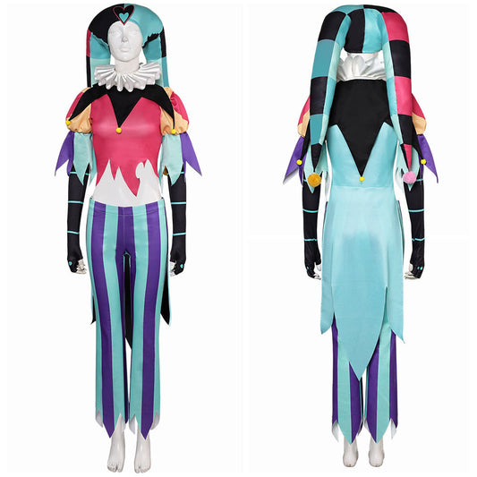 Free Shipping For_elluva Boss Hazbin Hotel TV Fizzarolli Women Clown Suit Party Carnival Halloween Cosplay Costume