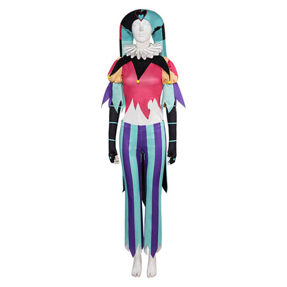 Free Shipping For_elluva Boss Hazbin Hotel TV Fizzarolli Women Clown Suit Party Carnival Halloween Cosplay Costume