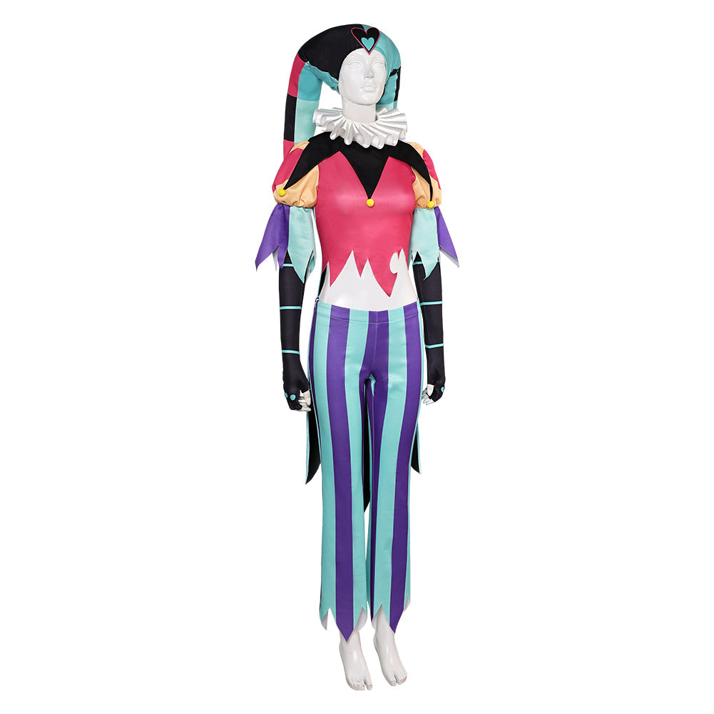 Free Shipping For_elluva Boss Hazbin Hotel TV Fizzarolli Women Clown Suit Party Carnival Halloween Cosplay Costume