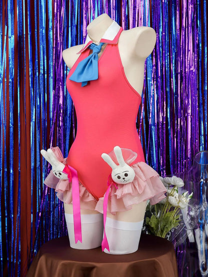 Free Shipping For 'hoshi no eye' Anime Girl Bunny Pink Bodysuit