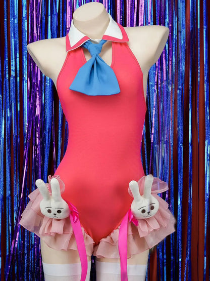 Free Shipping For 'hoshi no eye' Anime Girl Bunny Pink Bodysuit