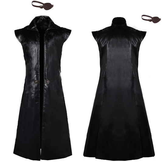 Free Shipping For_ouse of the Dragon TV Aemond Targaryen Black Cloak With Blindfold Party Carnival Halloween Cosplay Costume