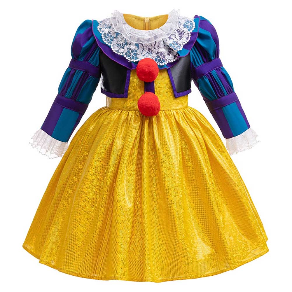 Free Shipping For_T Movie Pennywise Kids Children Yellow Dress Party Carnival Halloween Cosplay Costume