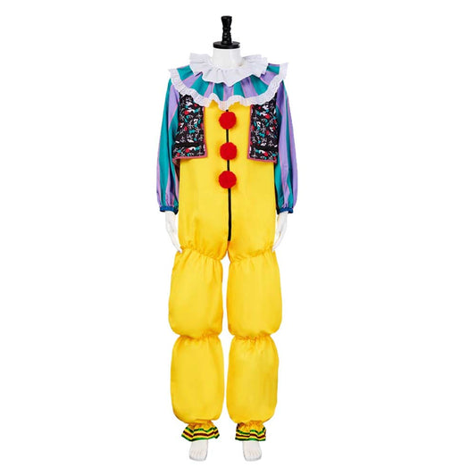 Free Shipping For_t Movie Pennywise Yellow Jumpsuit Party Carnival Halloween Cosplay Costume