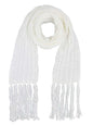 Thick Knit Long Winter Scarf With Fringe