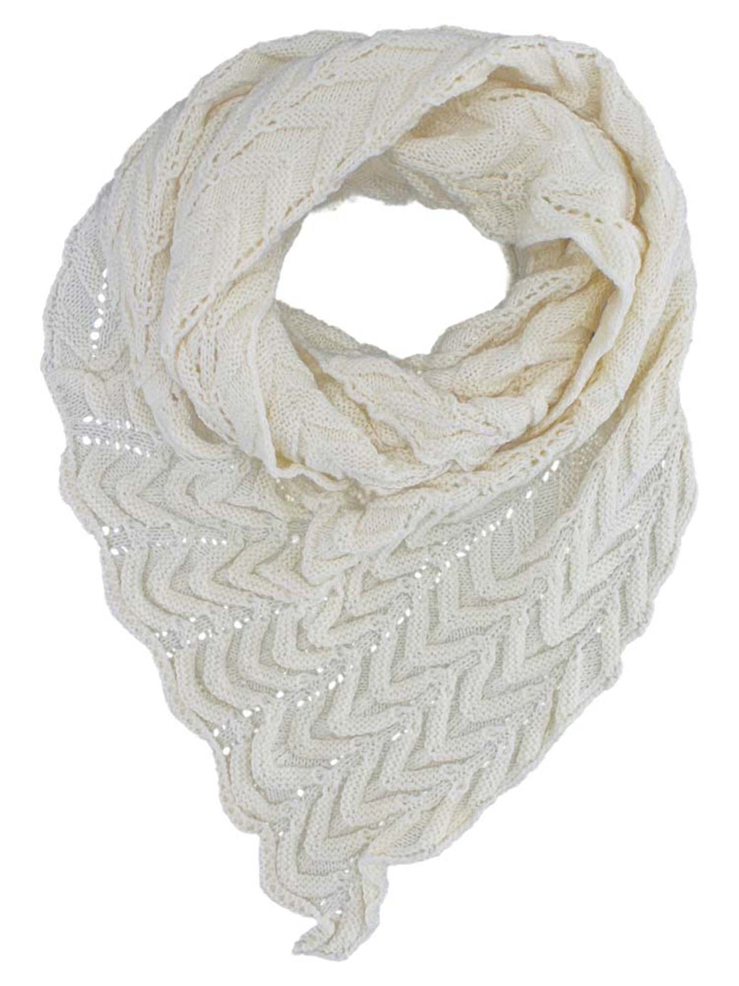 Chevron Knit Triangle Infinity Scarf