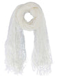 Wispy Knit Fringe Square Scarf