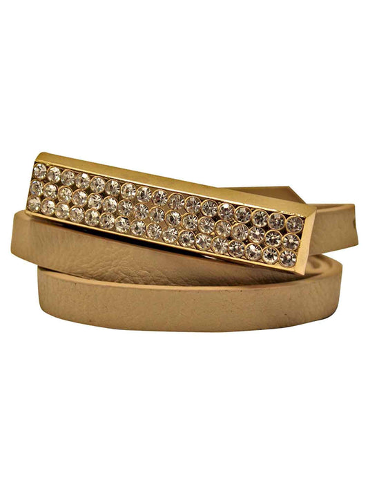 Thin Belt With Gold Bar Buckle