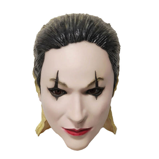 Free Shipping For_oker: Folie _ Deux (2024) Movie Harley Quinn Slicked Back Wig Cosplay Latex Masks Halloween Party Costume Props