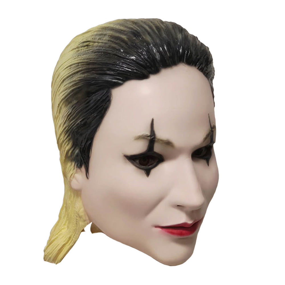 Free Shipping For_oker: Folie _ Deux (2024) Movie Harley Quinn Slicked Back Wig Cosplay Latex Masks Halloween Party Costume Props