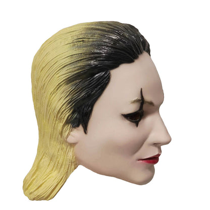 Free Shipping For_oker: Folie _ Deux (2024) Movie Harley Quinn Slicked Back Wig Cosplay Latex Masks Halloween Party Costume Props