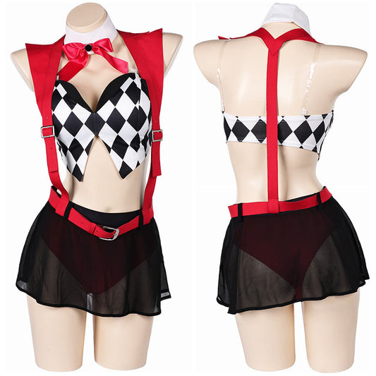 Free Shipping For_oker: Folie _ Deux (2024) Movie Harley Quinn Women Red Sexy Suit Cosplay Costume Original Design