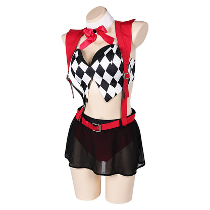 Free Shipping For_oker: Folie _ Deux (2024) Movie Harley Quinn Women Red Sexy Suit Cosplay Costume Original Design