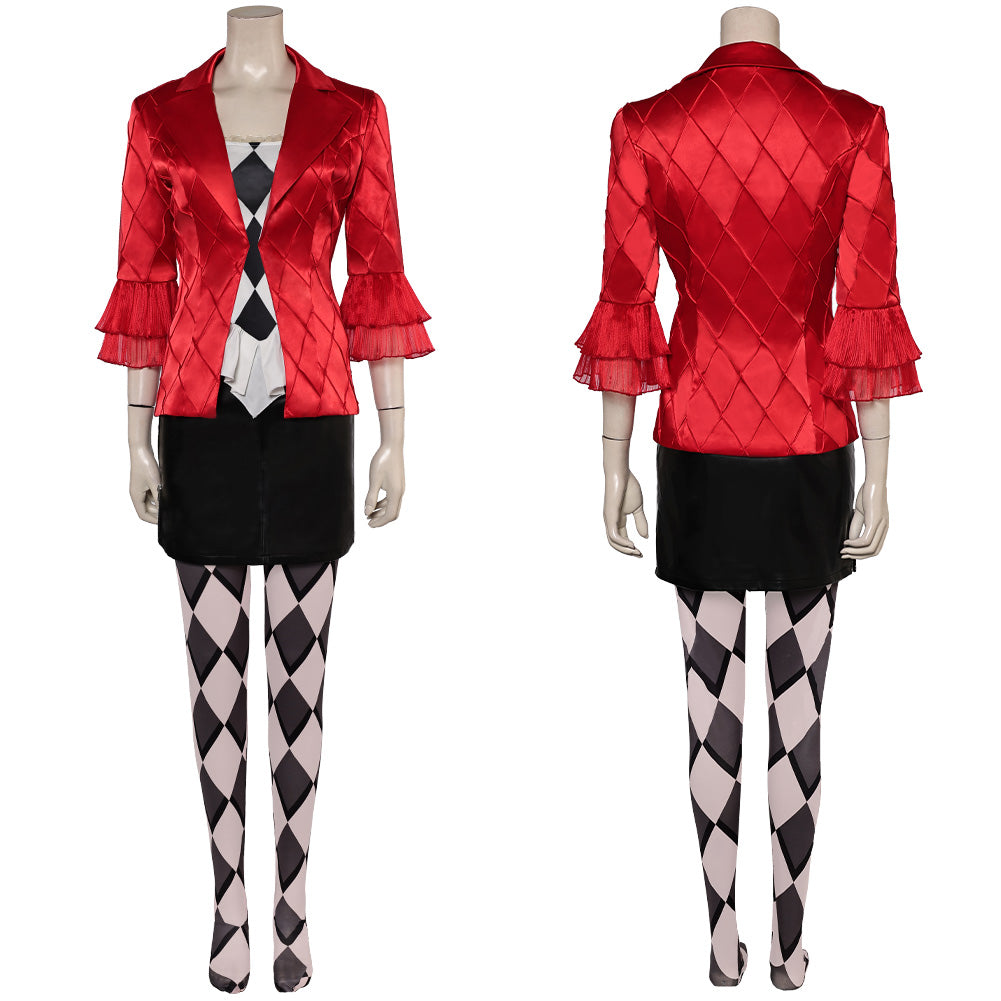 Free Shipping For_oker: Folie _ Deux (2024) Movie Harley Quinn Women Red Suit Party Carnival Halloween Cosplay Costume