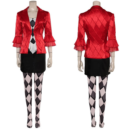 Free Shipping For_oker: Folie _ Deux (2024) Movie Harley Quinn Women Red Suit Party Carnival Halloween Cosplay Costume