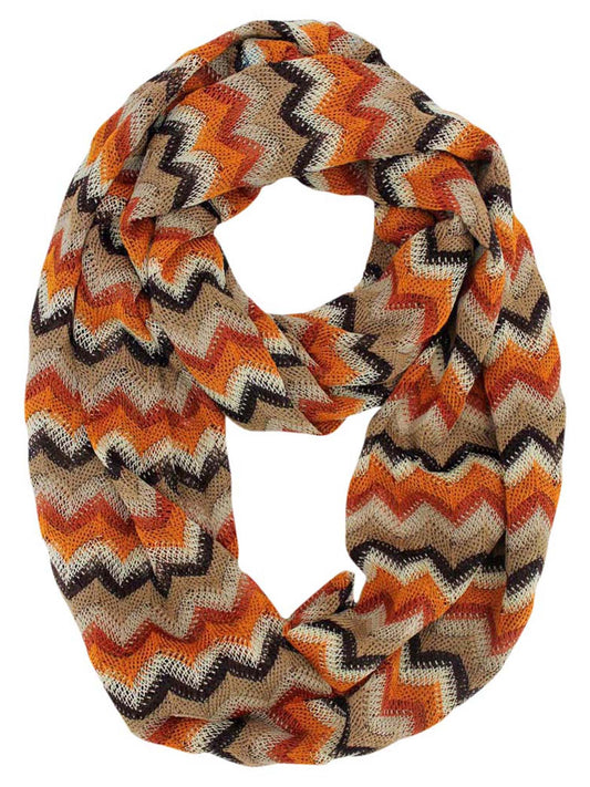 Zigzag Striped Infinity Scarf