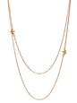 Rose Gold Thin Layered Necklace With Bird Pendant