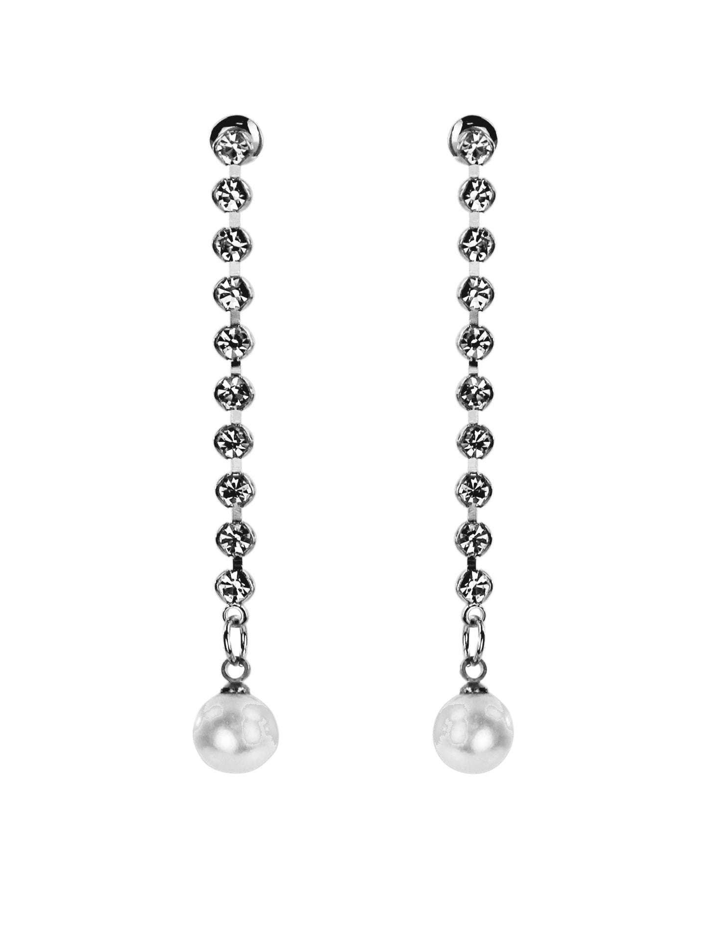 Pearl & Crystal Dangle Drop Earrings