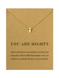 You Are Mighty Inspirational GoldTone Dainty Necklace