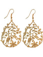 Gold Filigree Teardrop Earrings