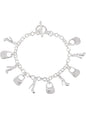 Handbags & Pump Heels Sterling Silver Plated Charm Bracelet