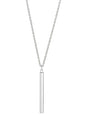 Sterling Silver Plated Bar Drop Pendant Necklace